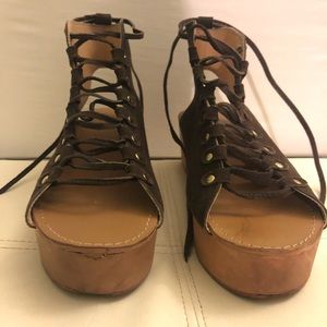 Flatform tie up sandal-WORN ONCE